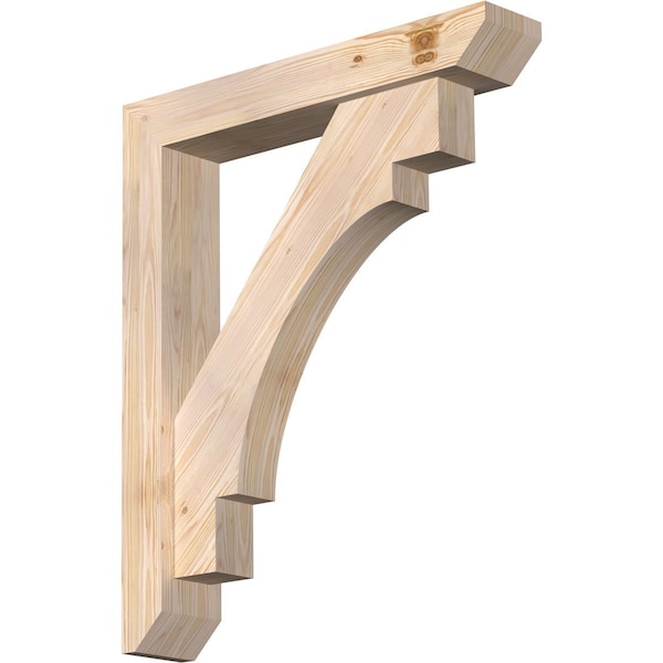 Ekena Millwork Merced Slat Smooth Bracket w/ Offset Brace, Douglas Fir, 5 1/2"W x 30"D x 36"H BKT0604X30X36MRC06SDF - main